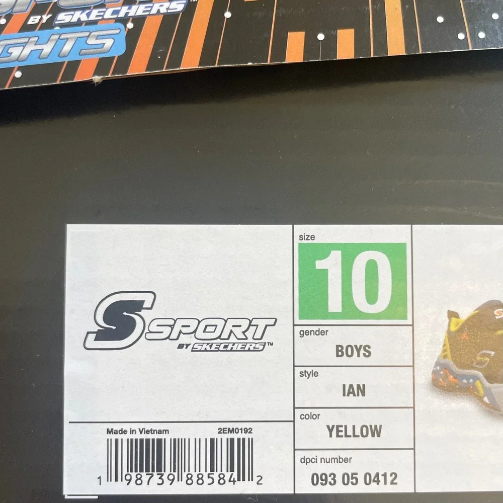 Skechers S-Lights Boys Construction Light Up Sneakers Black Yellow Kids Size 10